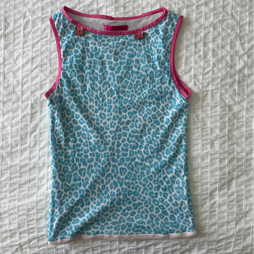 Jules Allen Vintage Leopard Print Sleeveless Top